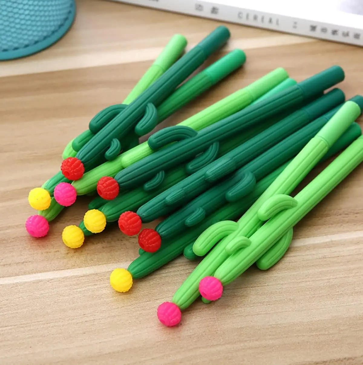 

150 Pcs Cactus-shaped Gel Pens Set Ball Smooth Writing Plant Pen School Office Supplies and Party Supplies Black Ink (0.5mm)