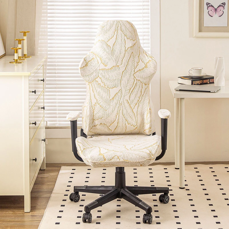 

Thicken Gaming Chair Cover Armchair Slipcovers Computer Seat Cover Elastic Chenille Fabric Office Rotating Chair Cover