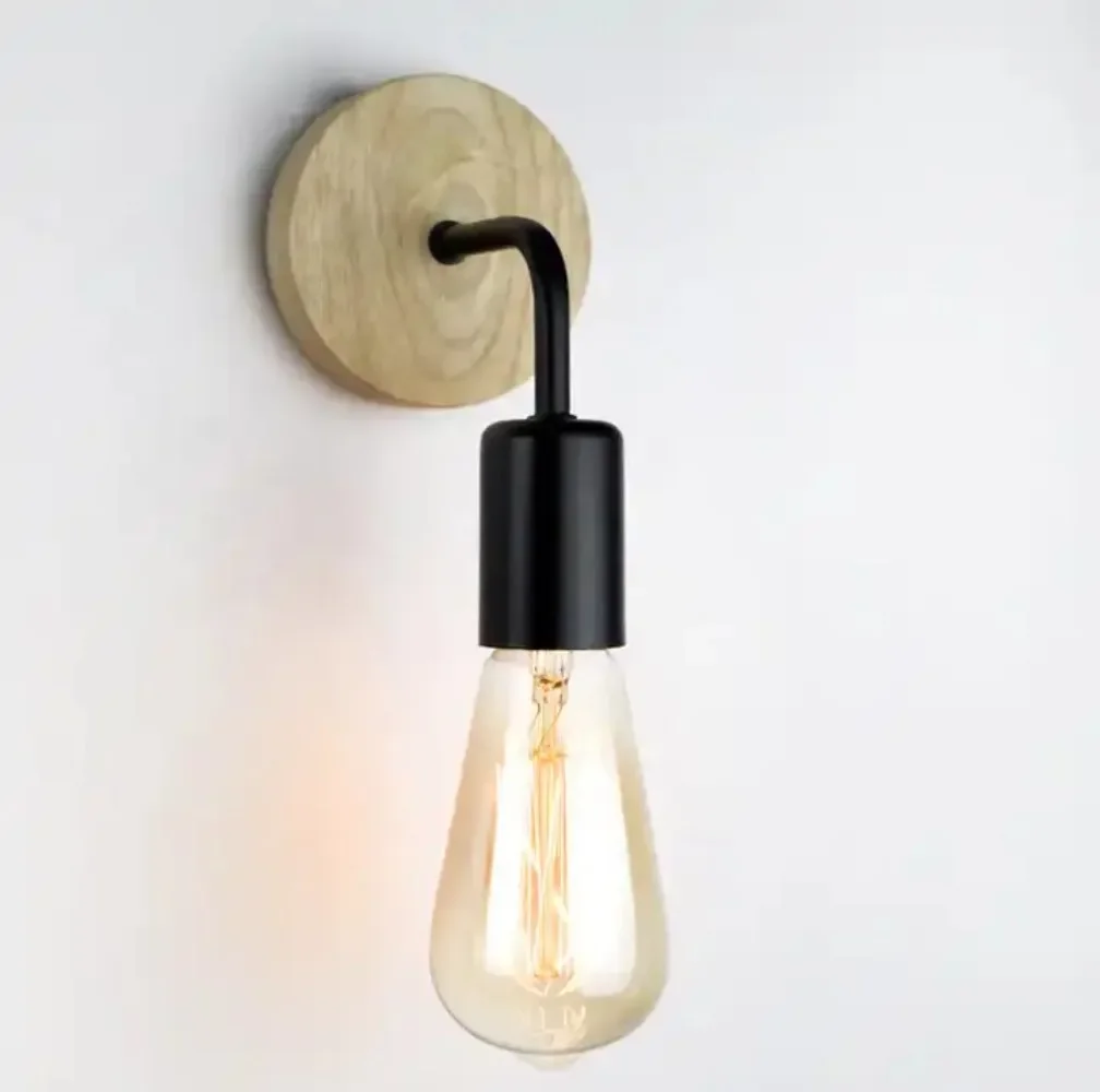 

Wood Industrial Loft Led Wall Lamp Vintage Retro Decor Wall Light Fixtures for Living Room Sconces Indoor Lighting Decorative