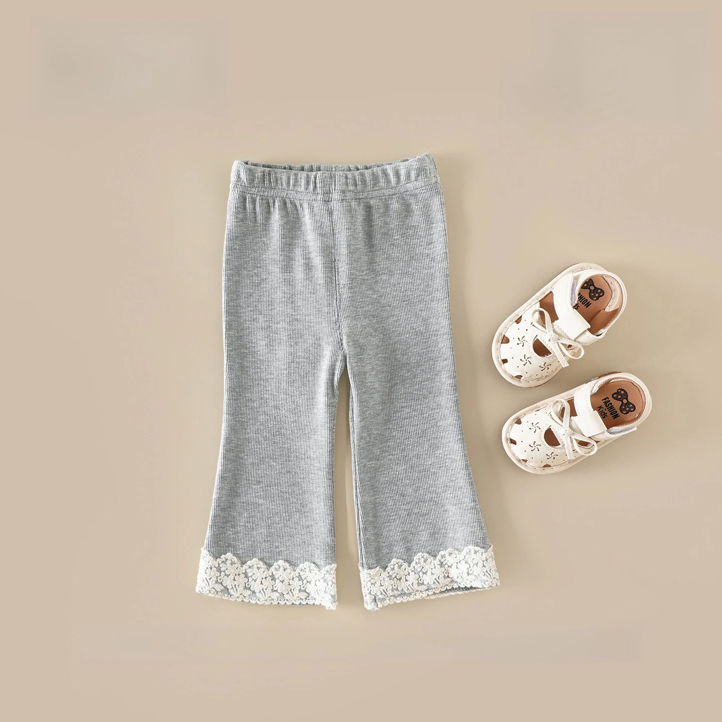 Girls' Bell-bottoms for Spring and Autumn 2026 New Baby Girls' Casual Pants Leggings Korean Lace Pants