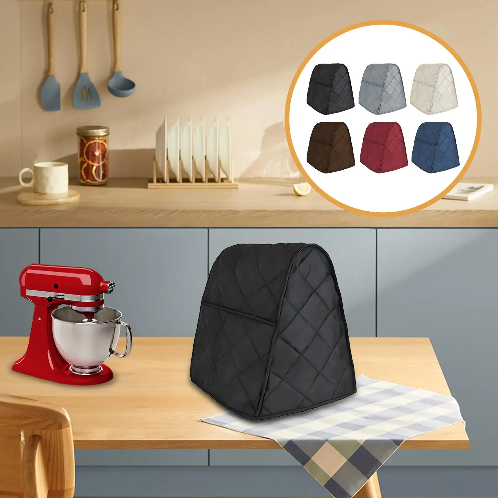 스탠드 믹서 방진 커버는 깨끗함을 유지하고, 가정용, 긁힘 방지, 토스터 기계용 포켓이 있는 주방 믹서 커버