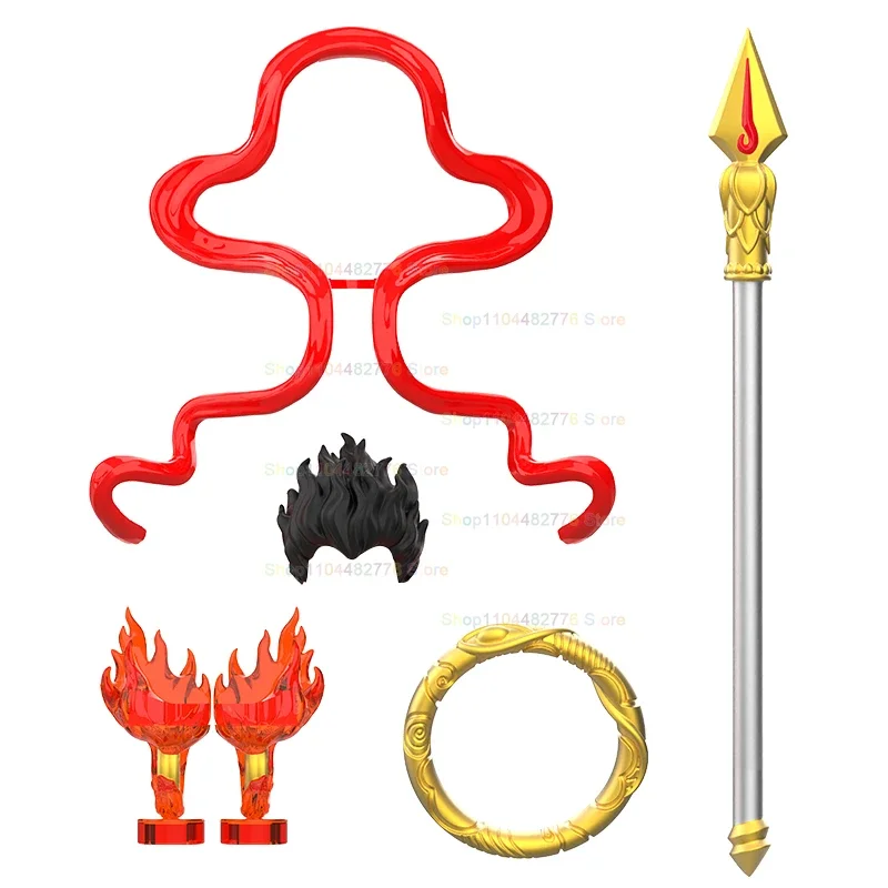 Myths legends TV Cartoon Action Figures Aobing Nezha Building Blocks Accessories Models Bricks Children's Toys Gifts T5922 P8009