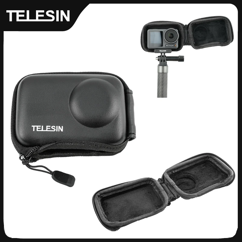 TELESIN Mini Protective Bag For Dji Osmo Action 3 4 Carrying Bag Waterproof Storage Box For DJI Action 3 4 Accessories