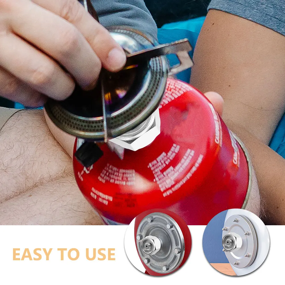 

2Pcs Portable Camping Gas Tank Converter Aluminum Propane Adapter Small Furnace Adapter Outdoor Supply Stove Connector