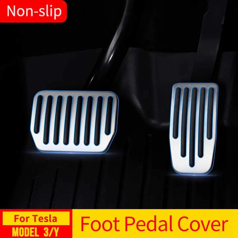 USVOTOV Foot Pedal Pads Cover For Tesla Model Y 3 Highland Upgrade 2021-2024 Non-slip Accelerator Brake Rest Vehicle Accessories