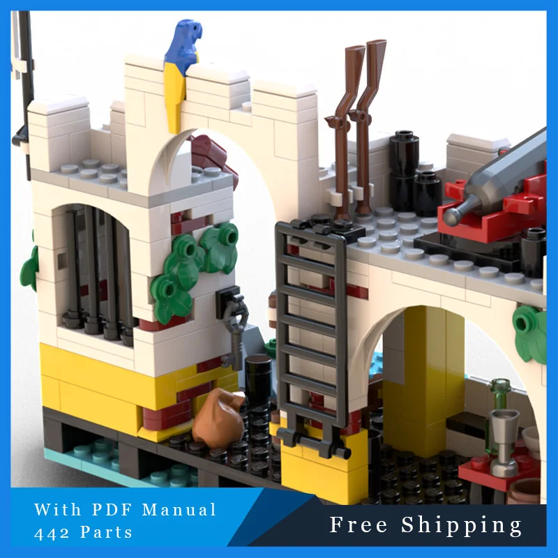 442 pièces série de briques de construction château de Pirate bâtiment bloc modulaire briques modèle enfants bricolage assemblage Festival cadeau de noël