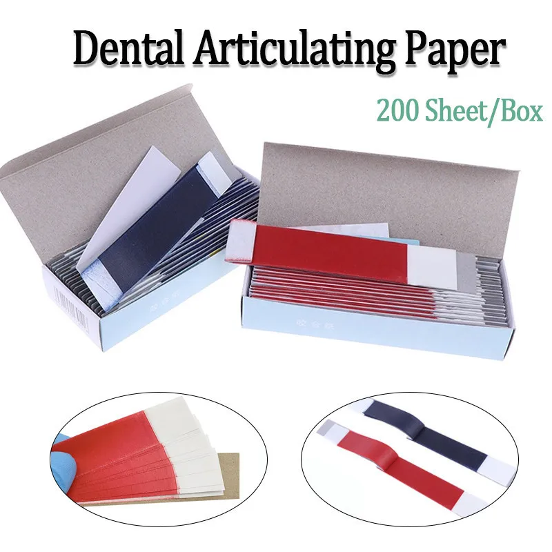 

200 Sheet Dental Articulating Paper Strips Double-sided Bite Strip Oral Dentist tools Whitening Material Red/Blue