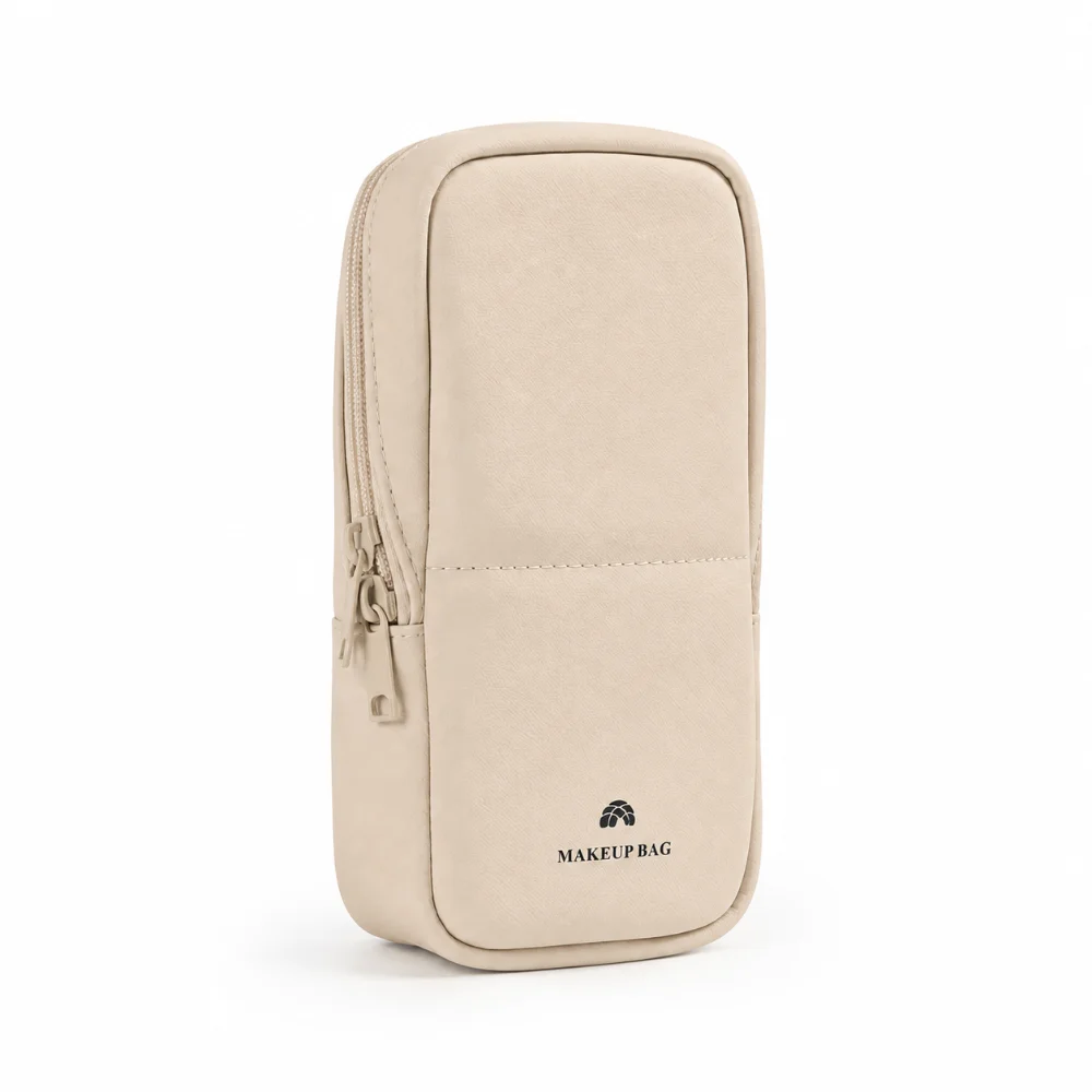 New Magnetic Snap Travel Makeup Bag Large Capacity PU Leather Cosmetic Organizer Luggage Strap Portable Makeup Brush Case Travel