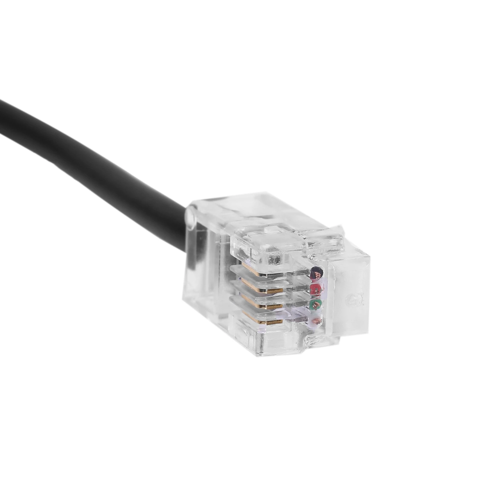 RJ9 4P4C Macho para Dupla Porta Fêmea Conector Telefone Cabo Adaptador, Telefone Cabo De Extensão