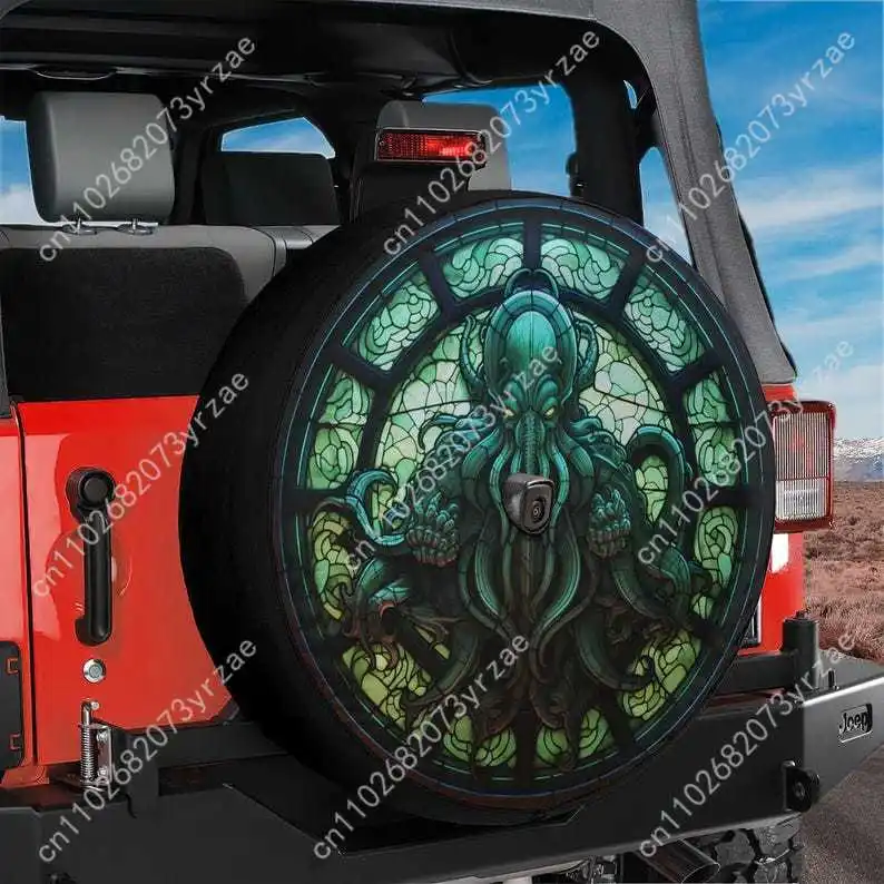 

Cthulhu Rising Various Models Spare Car Tire Cover Sand Dust Prevention Protect Wind Rain Tire Cover Sturdy Durable Tire Covers