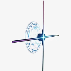 DIY LED 3D Holographic Fan Advertising Circular Screen With High Resolution 46CM 510 Lamp Bead Naked Eye Transparent Display