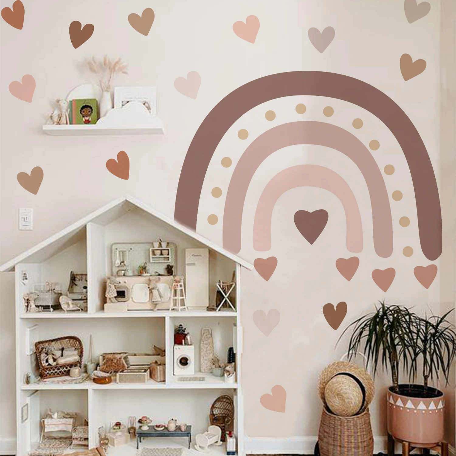 Cartoon Boho Rainbow Wall Sticker Wall Decals Home Decorations Color Mural Sticker Baby Living Bedroom Ornament Home Wallpaper