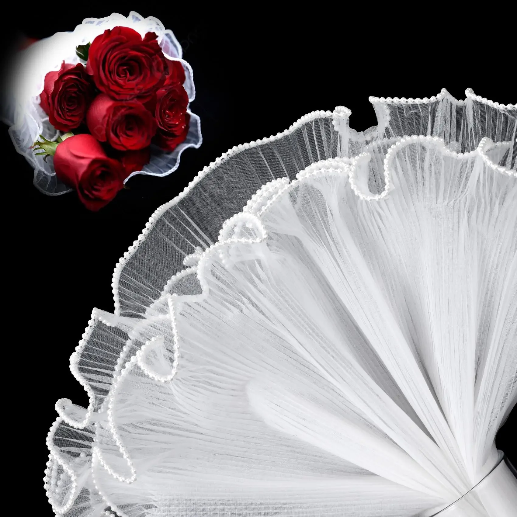 

Flower Wrapping Paper Set with Pearl Edges - Includes 1/3 Sheets of White Bouquet Wrapping Paper, Valentines Flower Wrapping