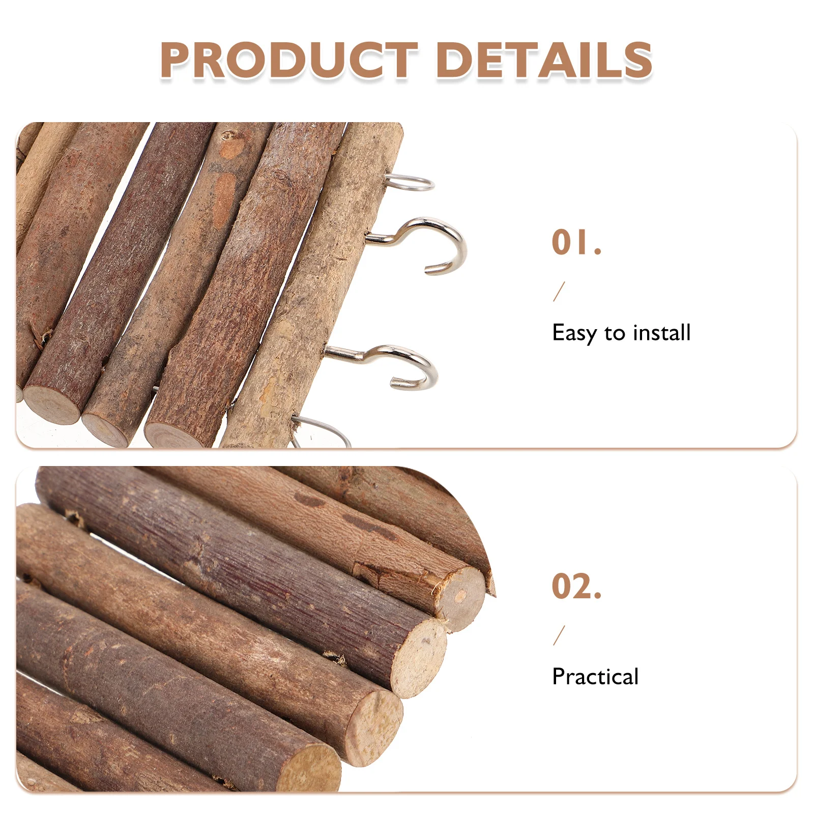 Pet Hamster Wooden Climbing Platform Small Animal Exercise Bridge Ladder Hideout Cage Accessory For Gerbils Mice Rats