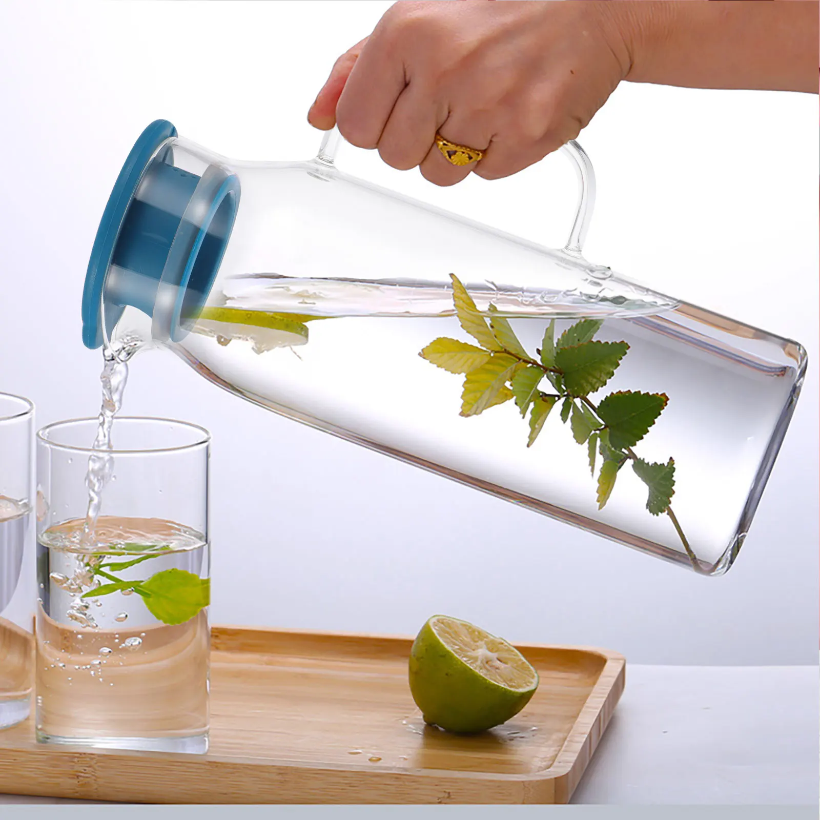 

Heat Cold Resistant Glass Teapot Clear Transparent Exquisite Workmanship Olecranon Design No Spill Home Office Use