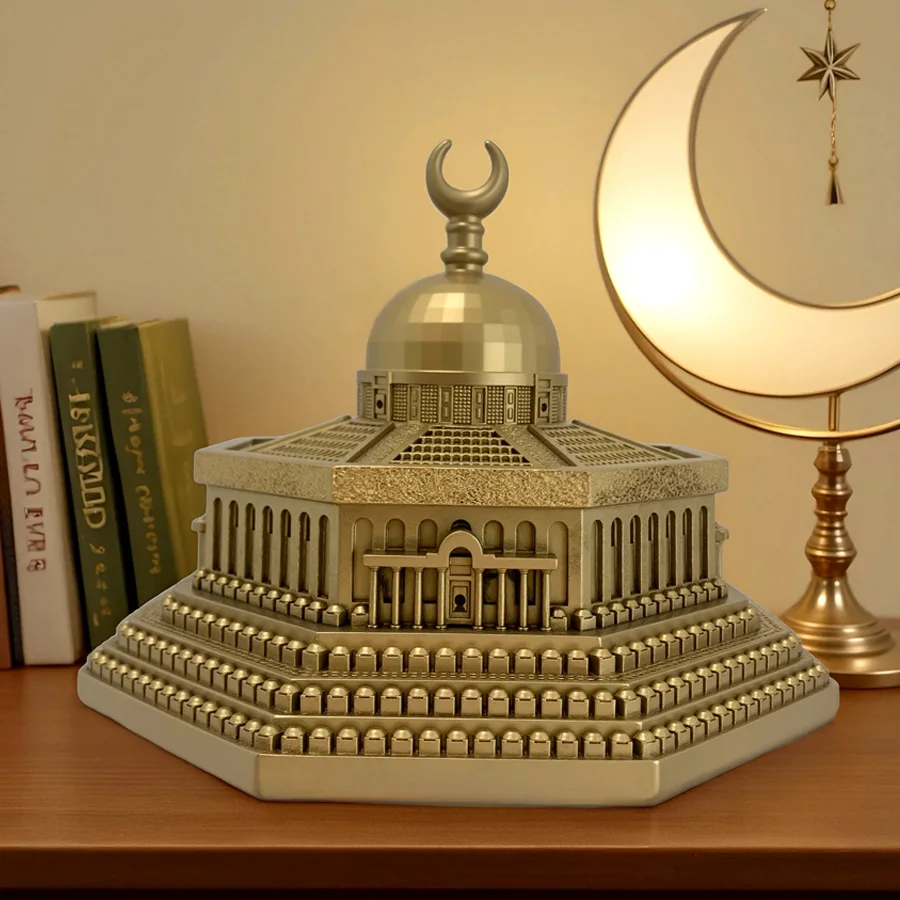 

Islam Model Religious Dome Landmark Building Model Metal Dome of the Rock Model Landmark Building Sculpture Craft