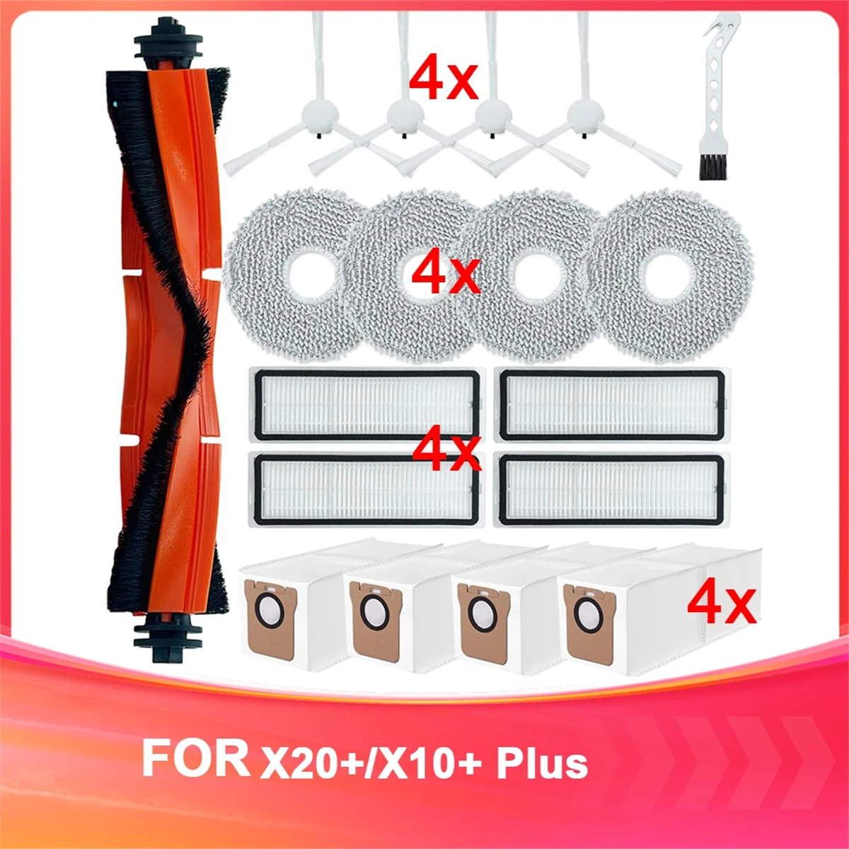 Für Xiaomi Roboter Vakuum X20 + / X20 Plus Staubsauger Ersatz Wichtigsten Seite Pinsel Mopp Tuch Filter Teile