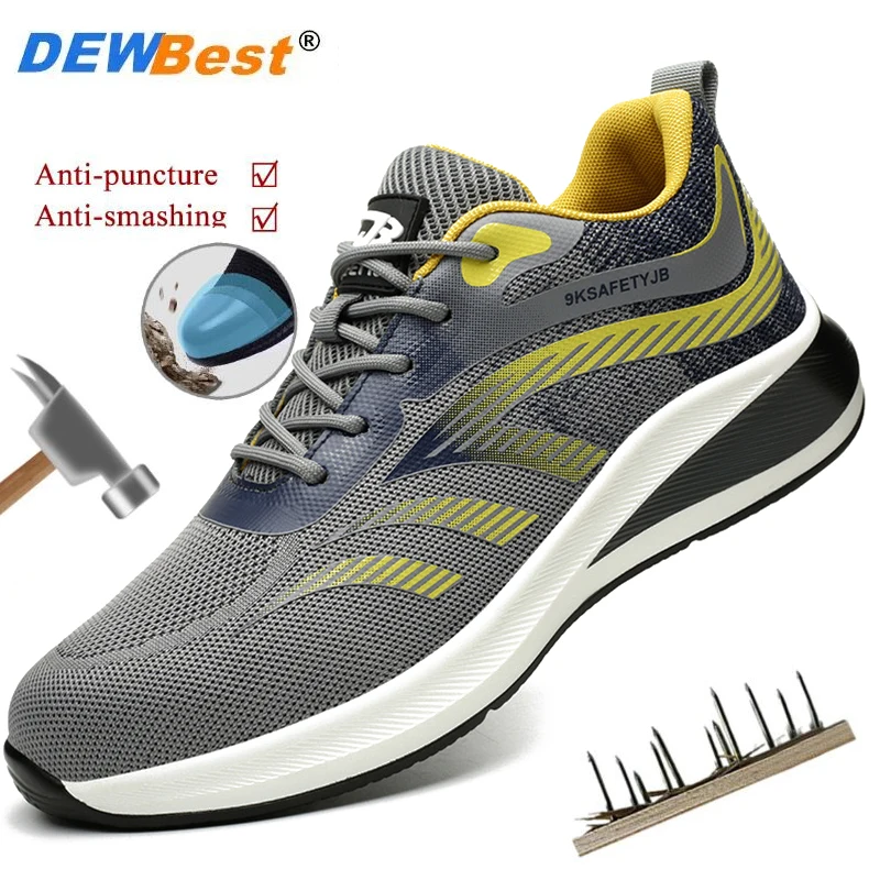 Breathable, comfortable, anti-smashing, anti-puncture, wear-resistant safety shoes, lightweight and comfortable work shoes