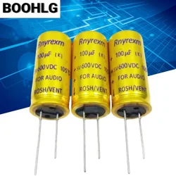 2PCS 600V 100UF 600V brand new original Rnyrexm high-voltage power supply long-life electrolytic capacitor 18X41