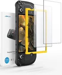 Steam Deck Screen Protector, Anti Glare Protector 9H Hardness Easy to Install with Guiding Frame Tempered Glass for Steam Deck