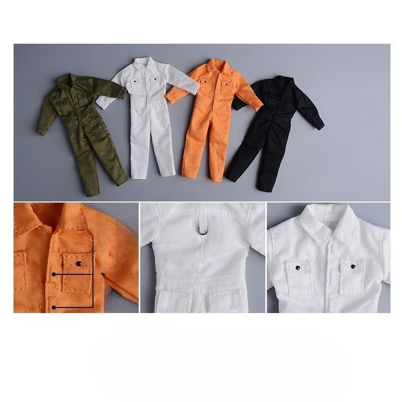 1/12 Schaal Mannelijke Soldaat Trendy Militaire Werkkleding Jumpsuit Effen Kleding Model voor 6 "Actiefiguren Lichaamsdecoratie Props