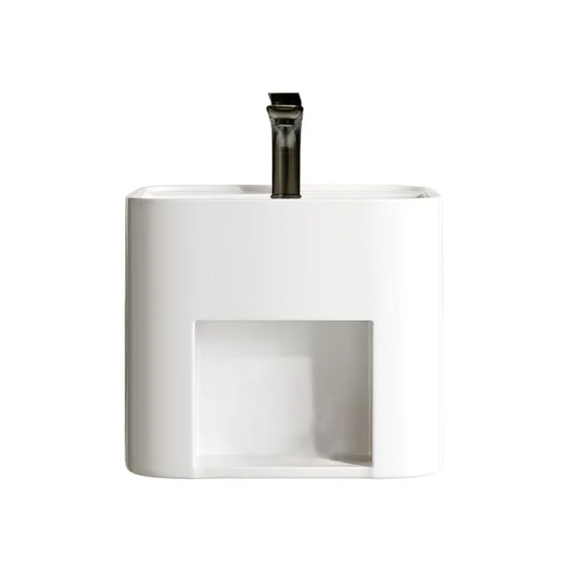 

cf-Hot Selling Modern Integrated Ceramic Wall-mounted Wash Basin Bathroom Sink Countertop#