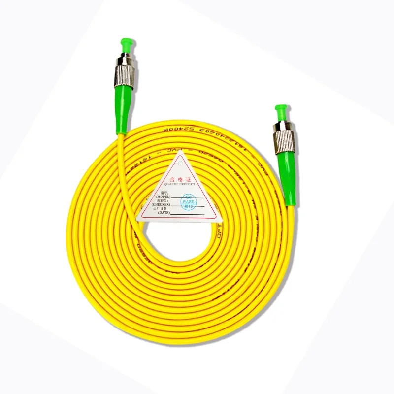 10 Pcs/Lot FC/APC to FC/APC 20 to 50 Meters Optical Patch Cord Cable PVC Fiber Jumper Simplex SM FTTH