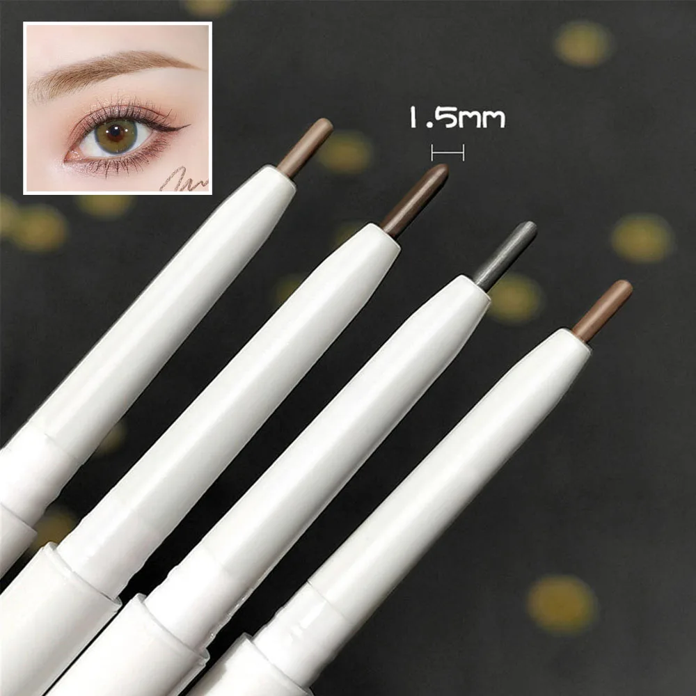 1PC Ultra Fine Double-Ended Eyebrow Pencil Waterproof Sweat-proof Long Lasting Professional Eye Makeup for Women Superfine