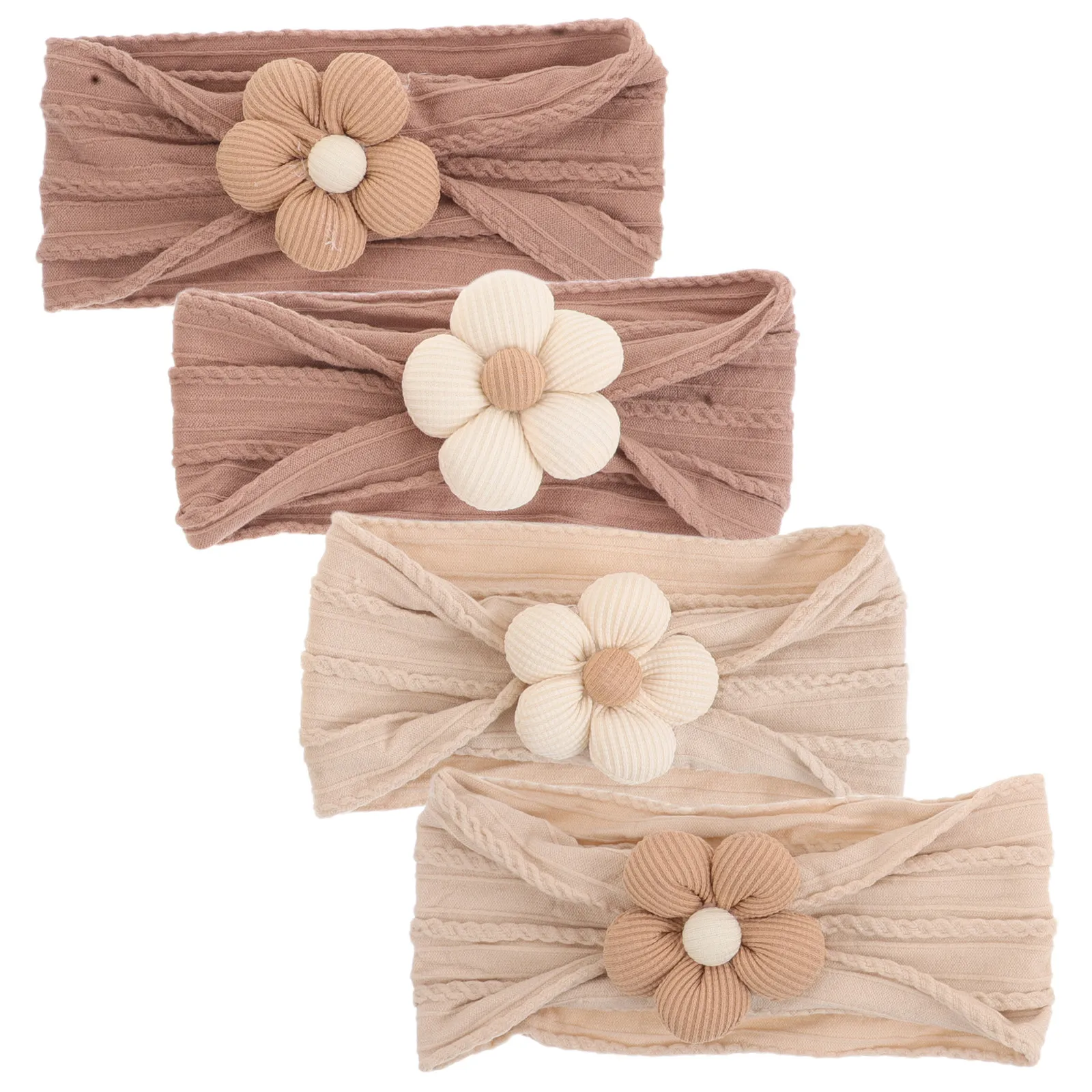 

4Pcs Baby Headbands Stretchy Infant Hair Accessories for Newborns Toddlers Occasions Baby Girl Flower