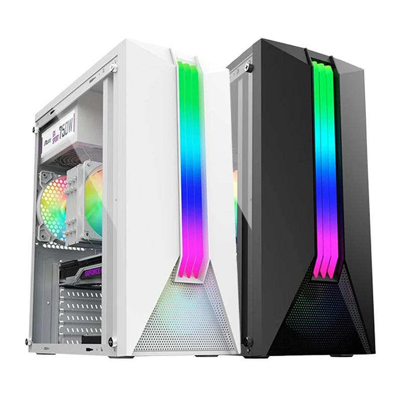 Transparent Computer Case PC Tower With RGB Atmosphere Lamp For ATX/M-ATX/ITX Motherboard 270mm Graphic Card USB SSD HDD