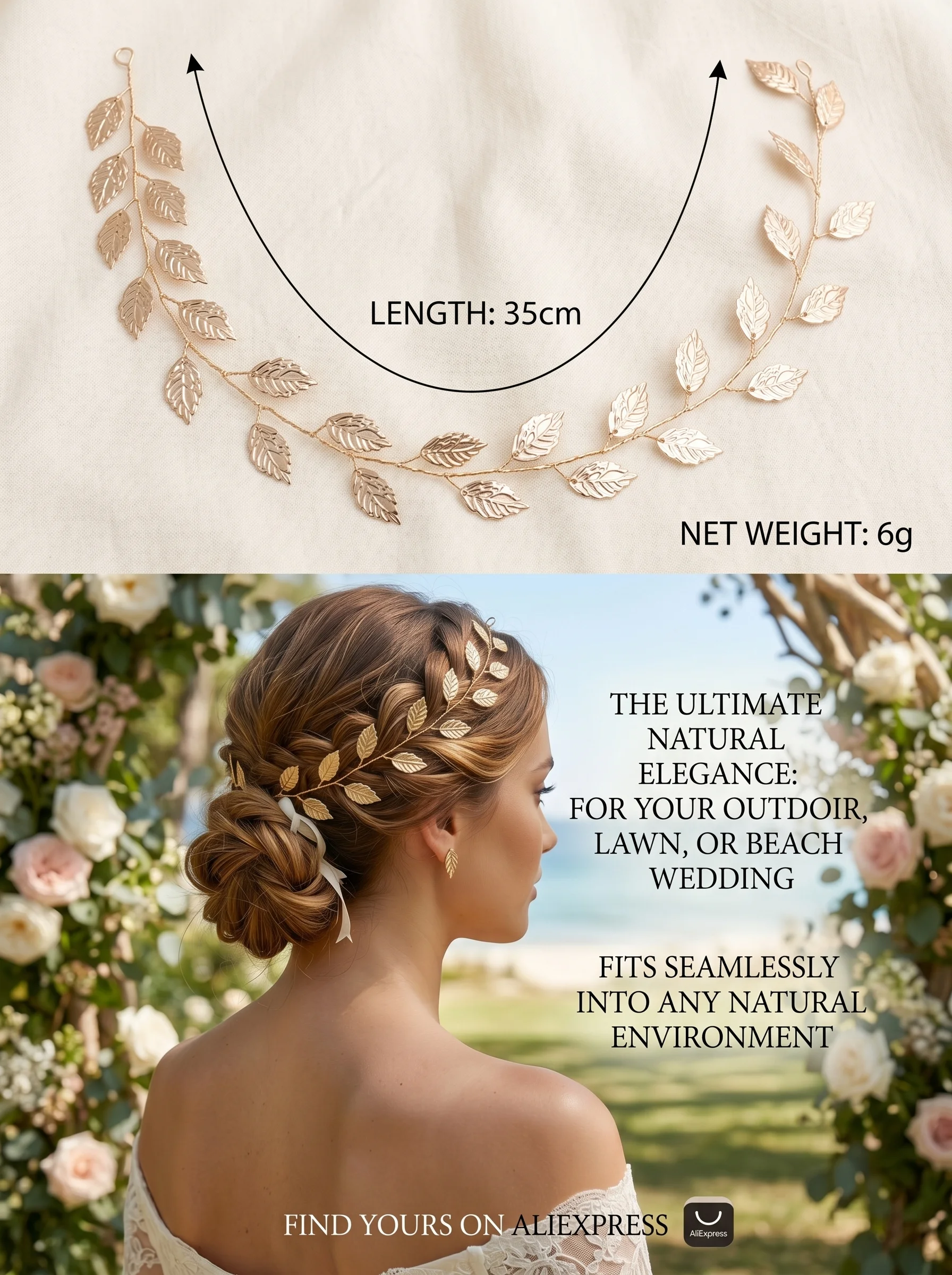 Braut Hochzeit Haar Zubehör Perle Strass Stirnband Blumen blatt Braut Kopf bedeckung Haar Rebe Frauen Tiara Haarschmuck Geschenk – Detail 1