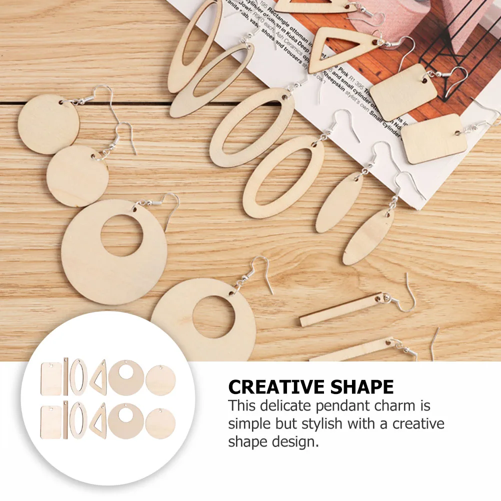 

60 Pcs Jewelry Blank Earring Accessories Making Supplies Kit Earrings Ornament Wooden Pendants DIY Material