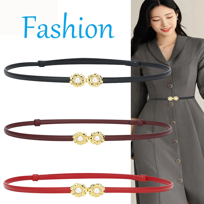 

New women's fashionable belt with thin waistband, genuine leather waistband decoration, suit fashion belts with dress