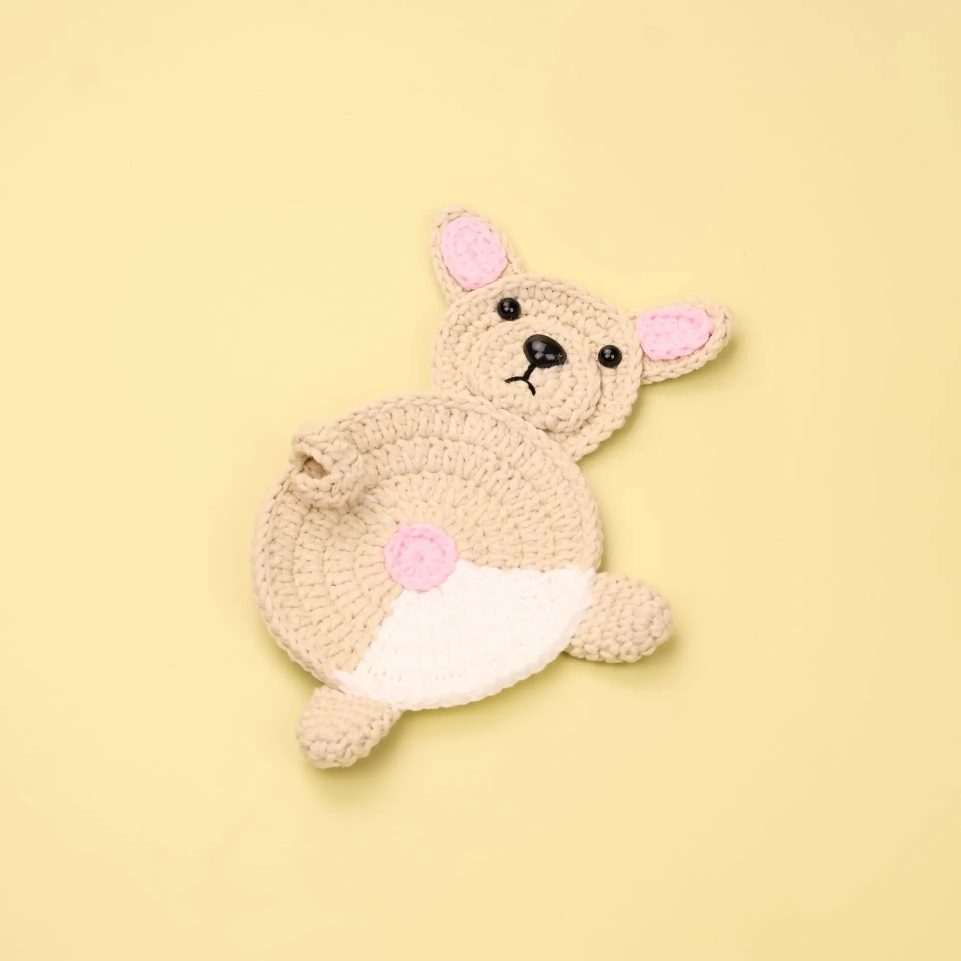 Niedliche gestrickte Corgi-Untersetzer, kreative handgemachte Cartoon-Untersetzer, gehäkelte Tier-Kaffeetassenuntersetzer, Tischdekoration – Detail 6