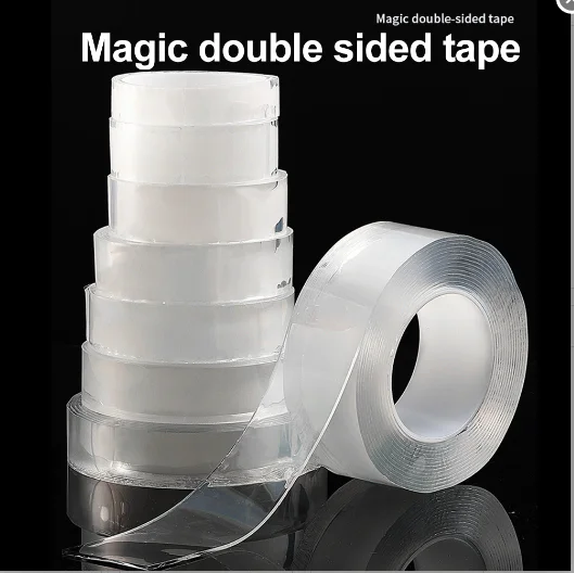 1M/2M/3M/5M Kitchen Transparent Double Sided Tape Bathroom Waterproof Reusable Nano Tapes Home Decoration Washable Super Tapes