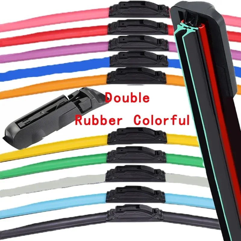 Colorful Claw Car Windshield Wiper blades Universal Soft Double layer Rubber Frameless Bracketless14