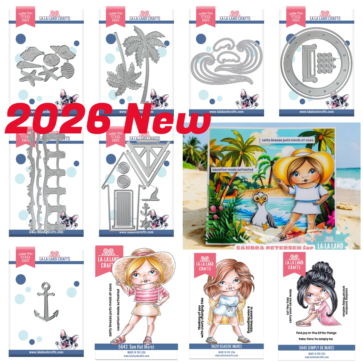 Beach Pilings Seaside Sun Hat  Metal Cutting Dies and Silicone Stamps DIY Scrapbooking Paper  Handmade Album Stamp Die Sheets