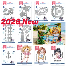 Beach Pilings Seaside Sun Hat Metal Cutting Dies and Silicone Stamps DIY Scrapbooking Paper Handmade Album Stamp Die Sheets