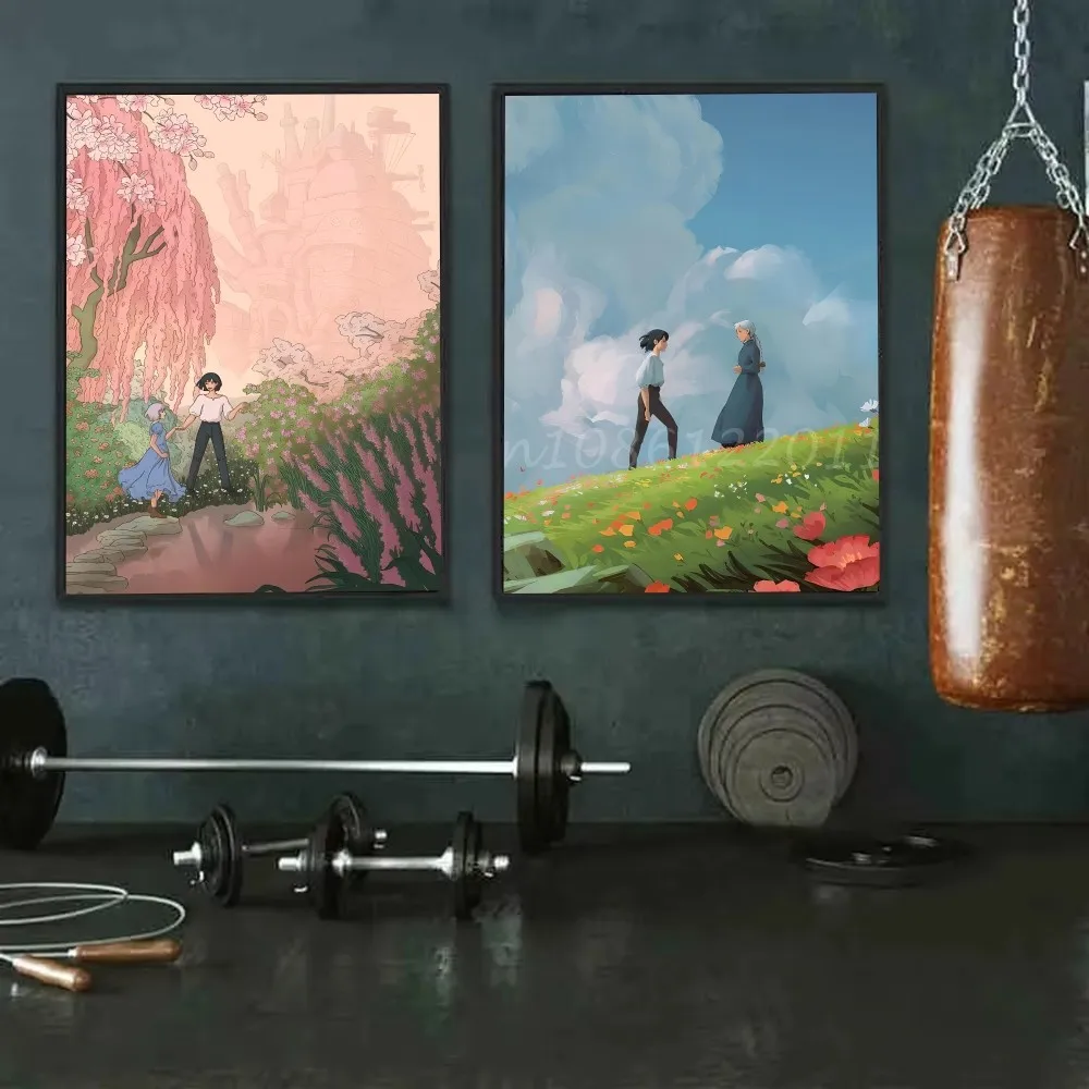 تتحرك H-Howl S-صوفي القلعة المشارك ذاتية اللصق الفن ورق مقاوم للماء ملصق مقهى بار غرفة جدار ديكور