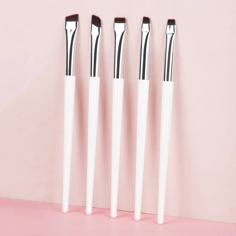 RANCAI Set di pennelli per trucco occhi da 5 pezzi: pennelli per eyeliner, sopracciglia, correttore e evidenziatori di precisione per il contorno degli occhi