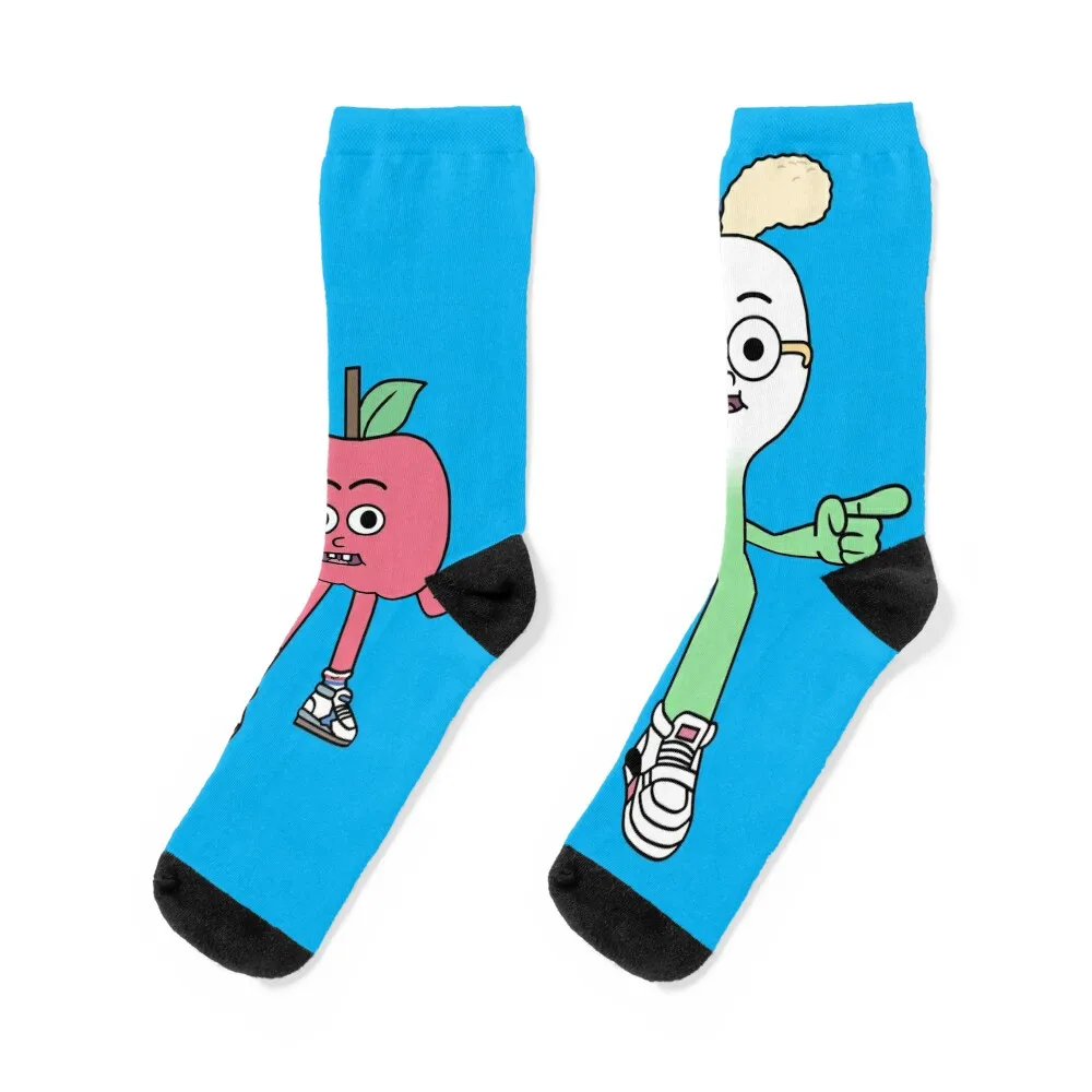 Apple and Onion Socks kawaii Non-slip Men's Socks Women's