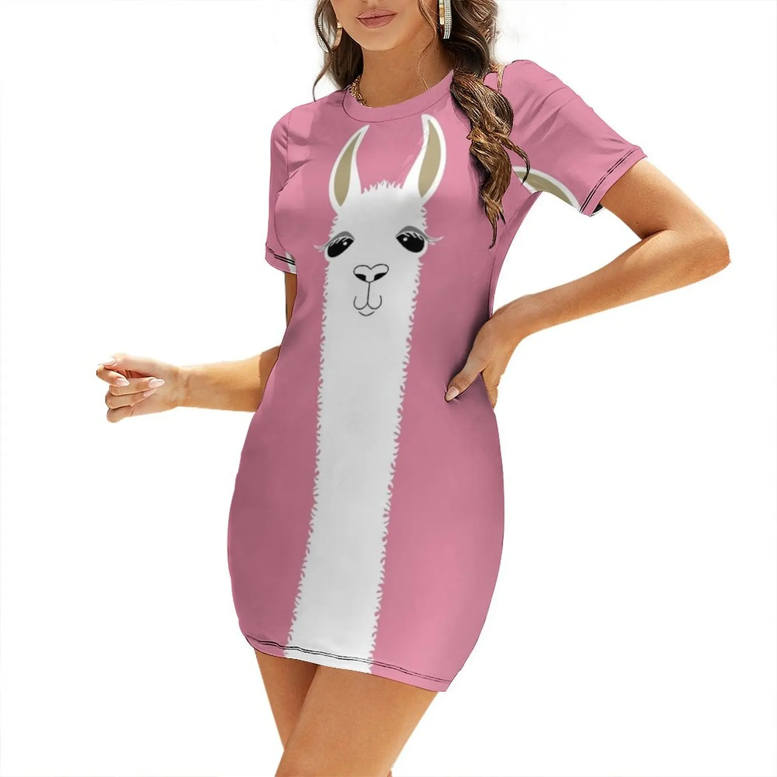 LLAMA PORTRAIT #5 Short Sleeved Dress ladies dresses for women 2024 evening dress women