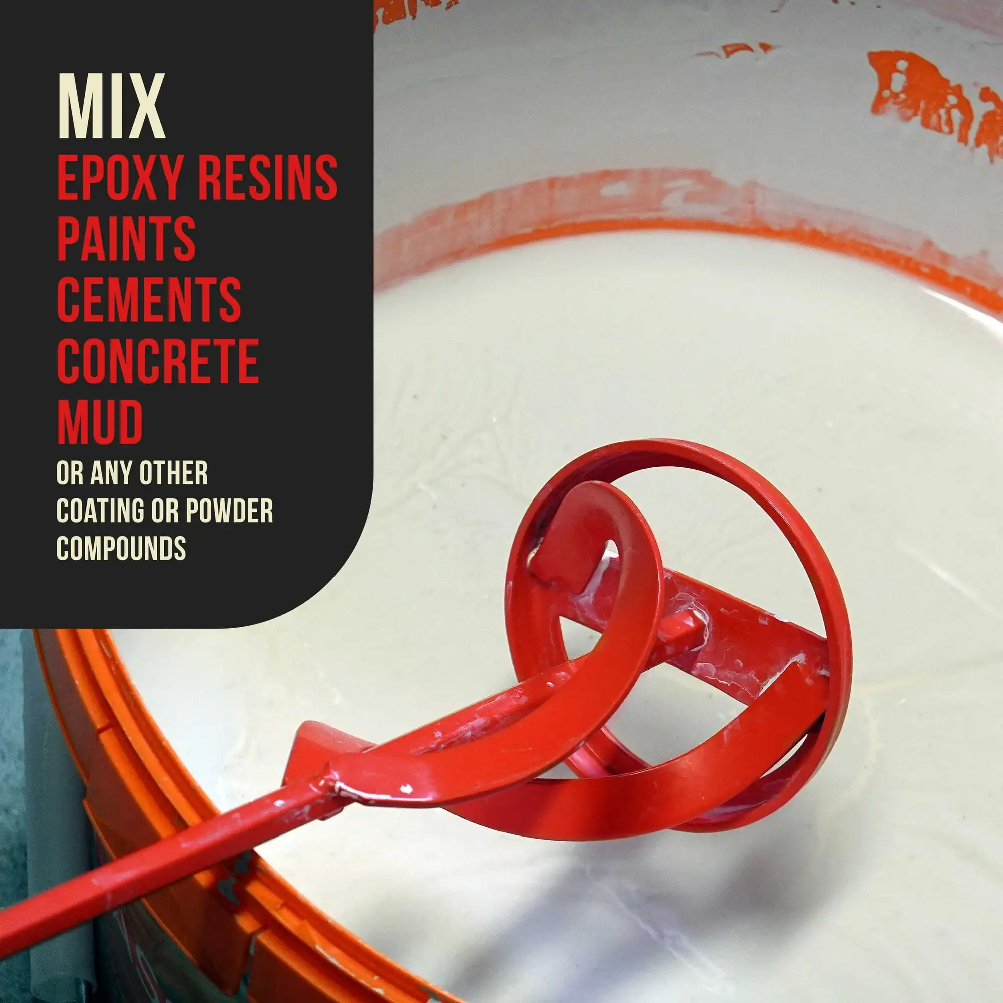 Hexagon Shaft Plaster Paint Mixer Attachment Paint Epoxy Resin, Mud and Cement Mixer Blades - Power Drill Stirring Tools 14\