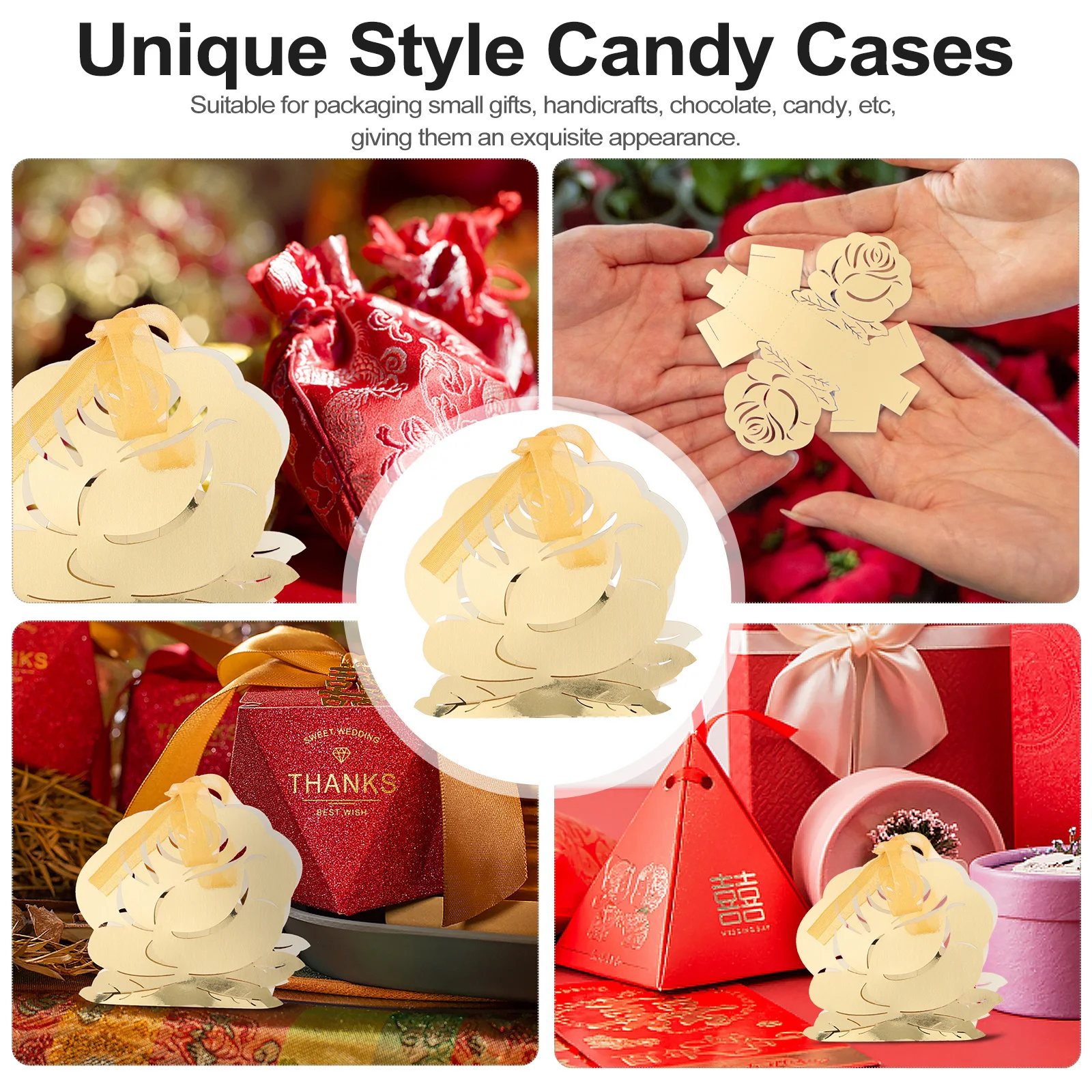 

20 Pcs Candy Box Floral Containers Party Supplies Hollow Bride Fancy Gift Boxes