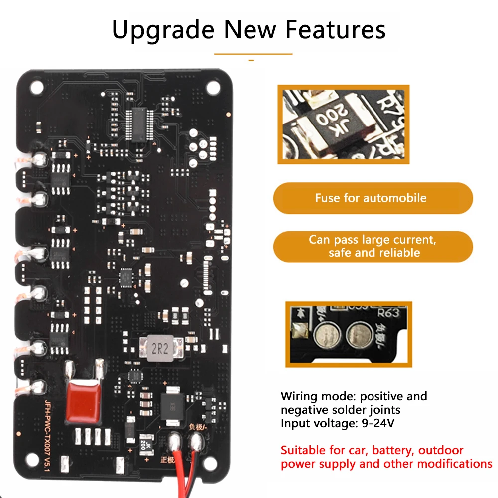 Type-C For Qi Wireless Charger Transmitter Module 20W 3 Coil High Power Circuit Board 12V 24V For DIY Car Outdoor Power Supply