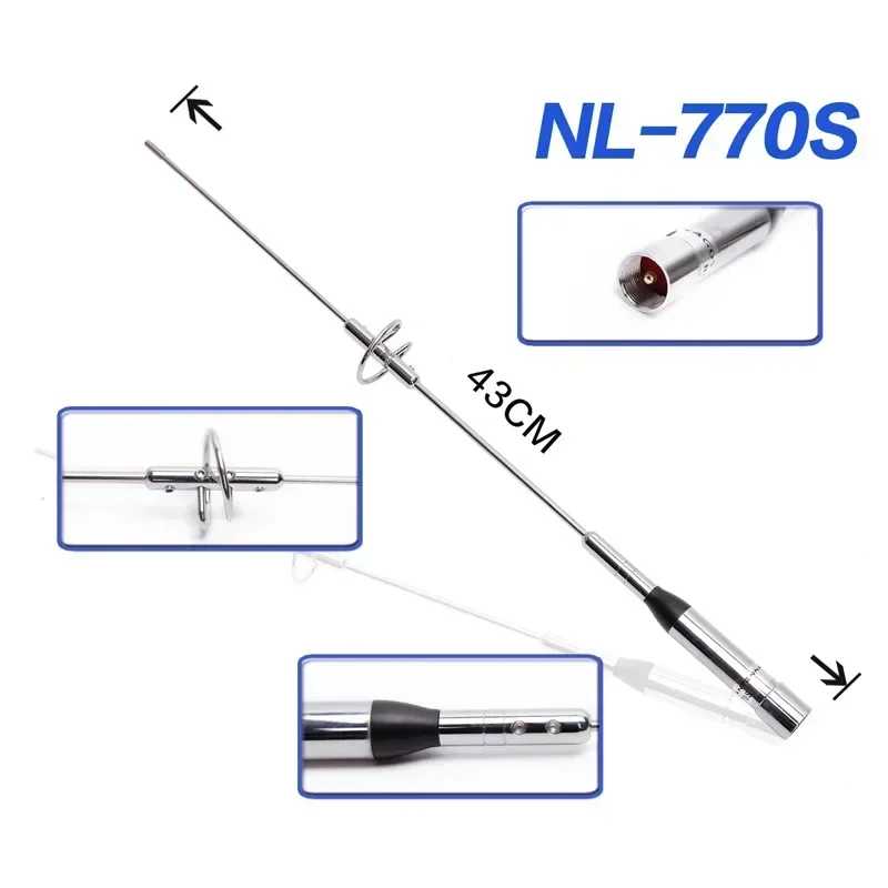 

Nagoya NL-770S Dual Band Mobile Radio Antenna VHF/UHF 144/430MHz 150W NL770S Car Radio Antenna for Mobile Car Ham Walkie Talkie