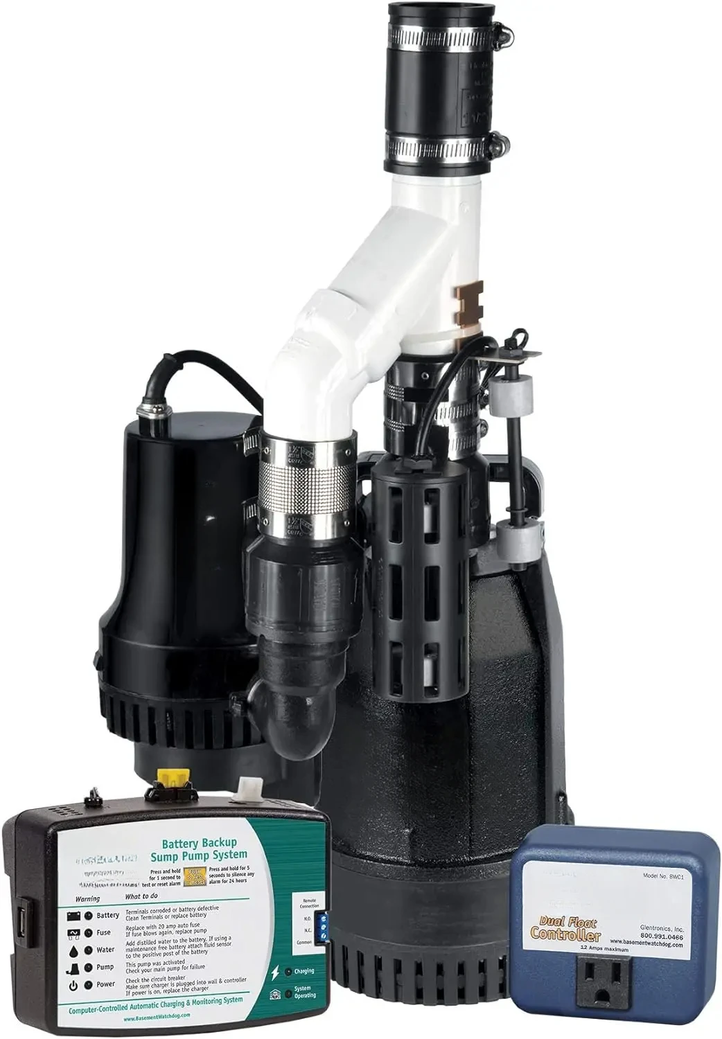 Big Combo CONNECT Model CITS-50 ½ HP Primary and Battery Backup Sump Pump System with Smart WiFi Capable and 24-Hour-a-Day