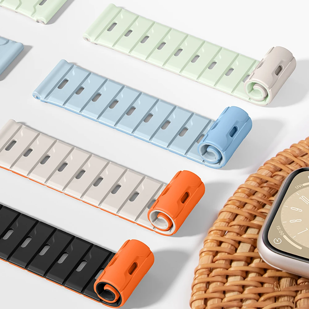 20 22mm for Garmin Venu 4 45mm/Venu 3 2 SQ Vivoactive 5 6 3 4 Magnetic loop Silicone Band Forerunner 265 255 165 570 645 Strap view 5