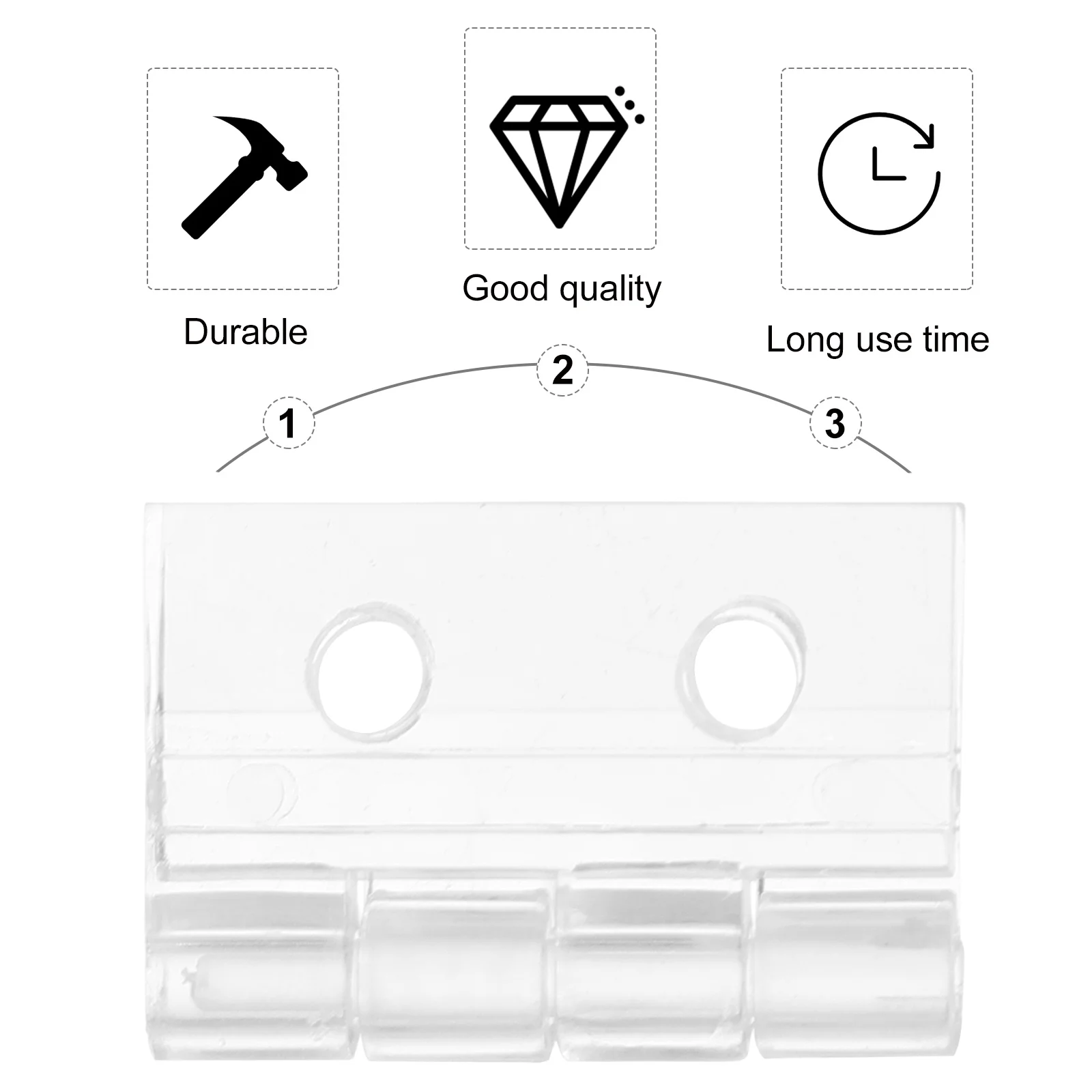 

10 Pcs Hinges Small Hidden Cassette Miniature Connector Craft Jewelry Case Clear
