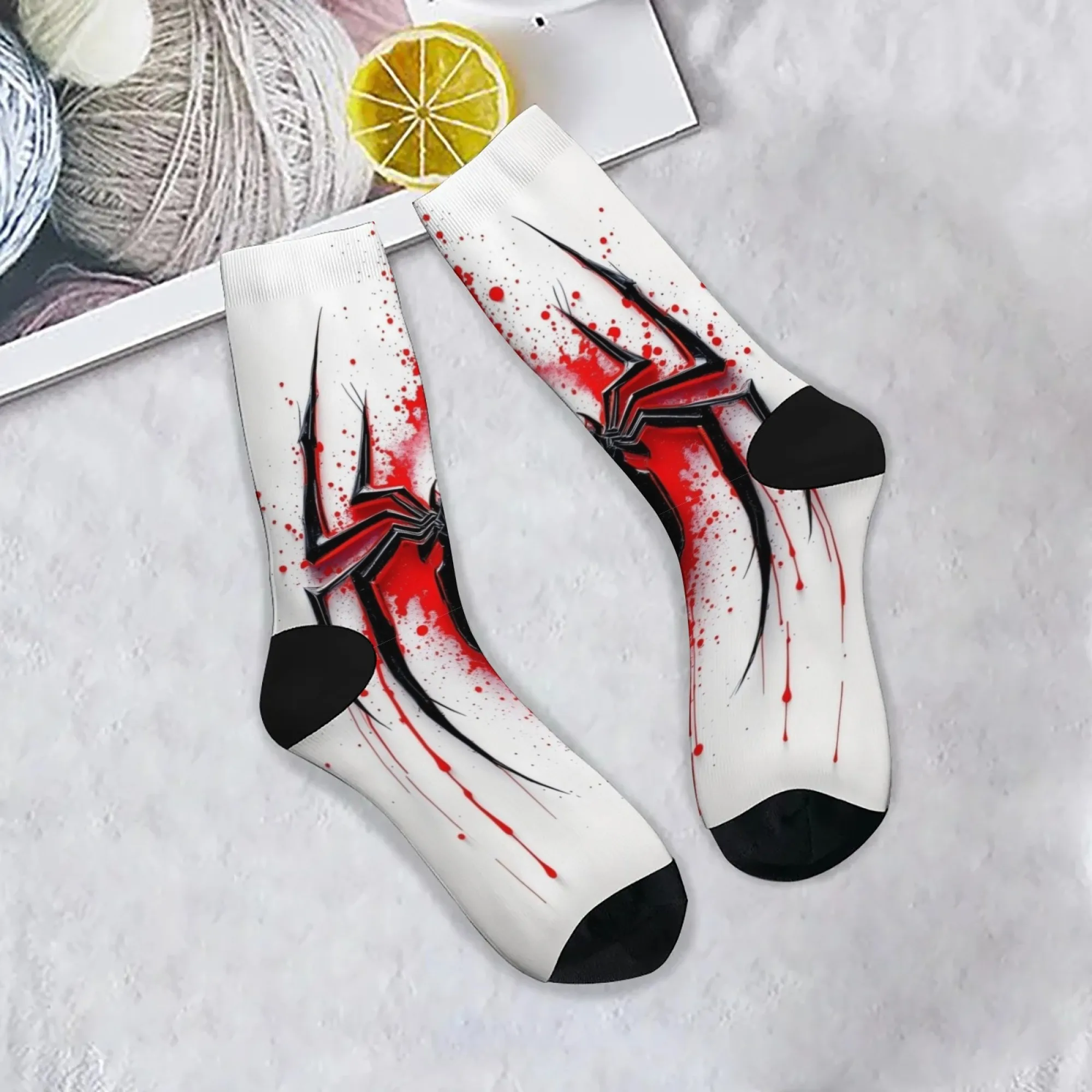 

Street Cool Spider Happy Men's Socks Harajuku Retro Style Hip-Hop Personality Fashion Socks Comfortable Non-slip Cycling Socks